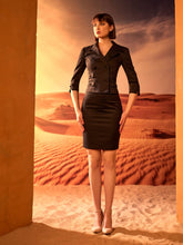 Waisted blazer three quarter sleeves